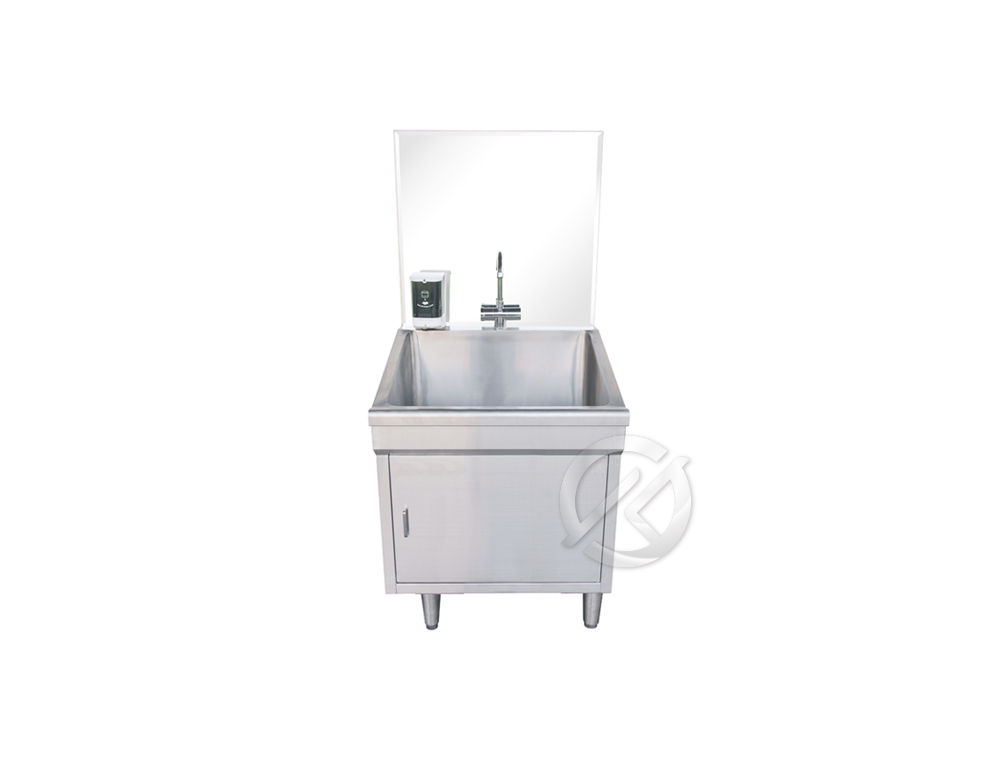 不鏽鋼單口水槽櫥櫃式洗手台，適用於醫院、手術室、開刀房、醫美中心、無塵室、生產線、實驗室等場所-廣昇不鏽鋼設計