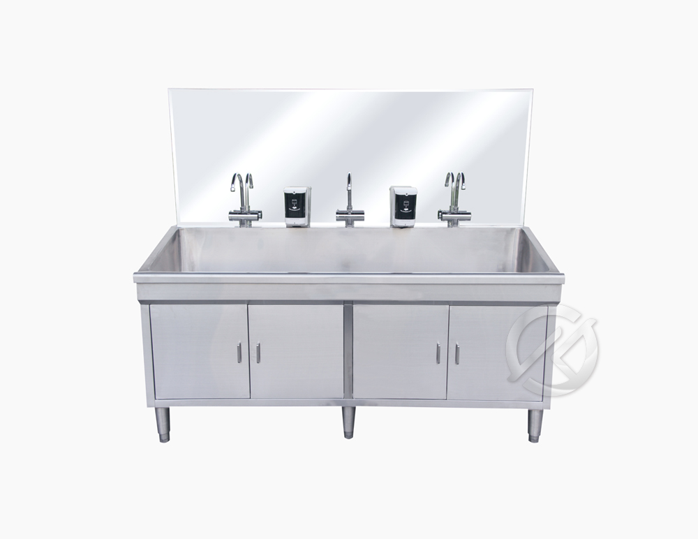 不鏽鋼單口水槽櫥櫃式洗手台，適用於醫院、手術室、開刀房、醫美中心、無塵室、生產線、實驗室等場所-廣昇不鏽鋼設計