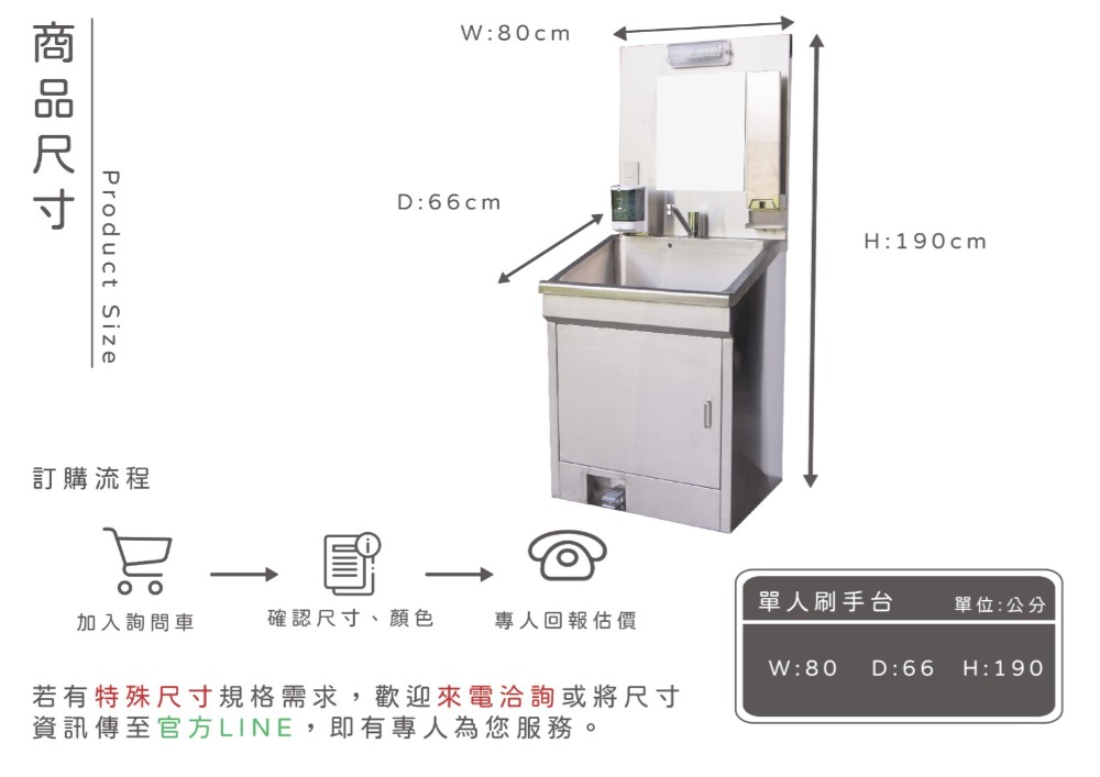 單人感應式給水洗手台-廣昇不鏽鋼設計