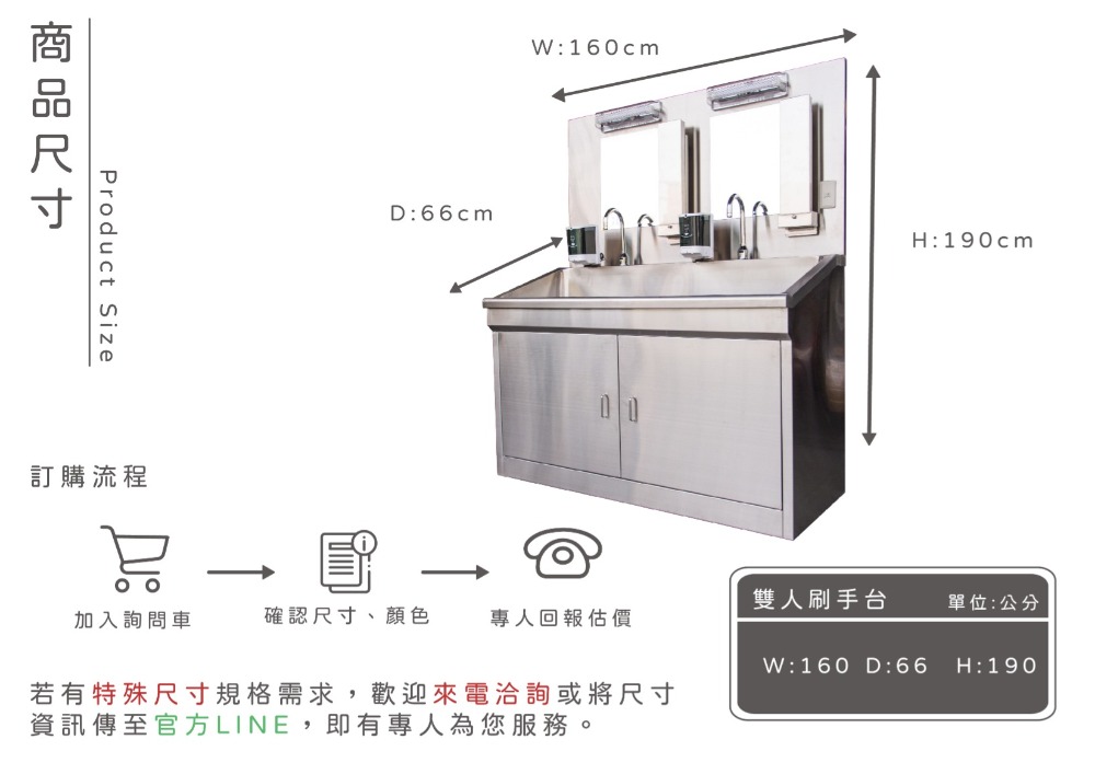 雙人感應式給水洗手台-廣昇不鏽鋼設計